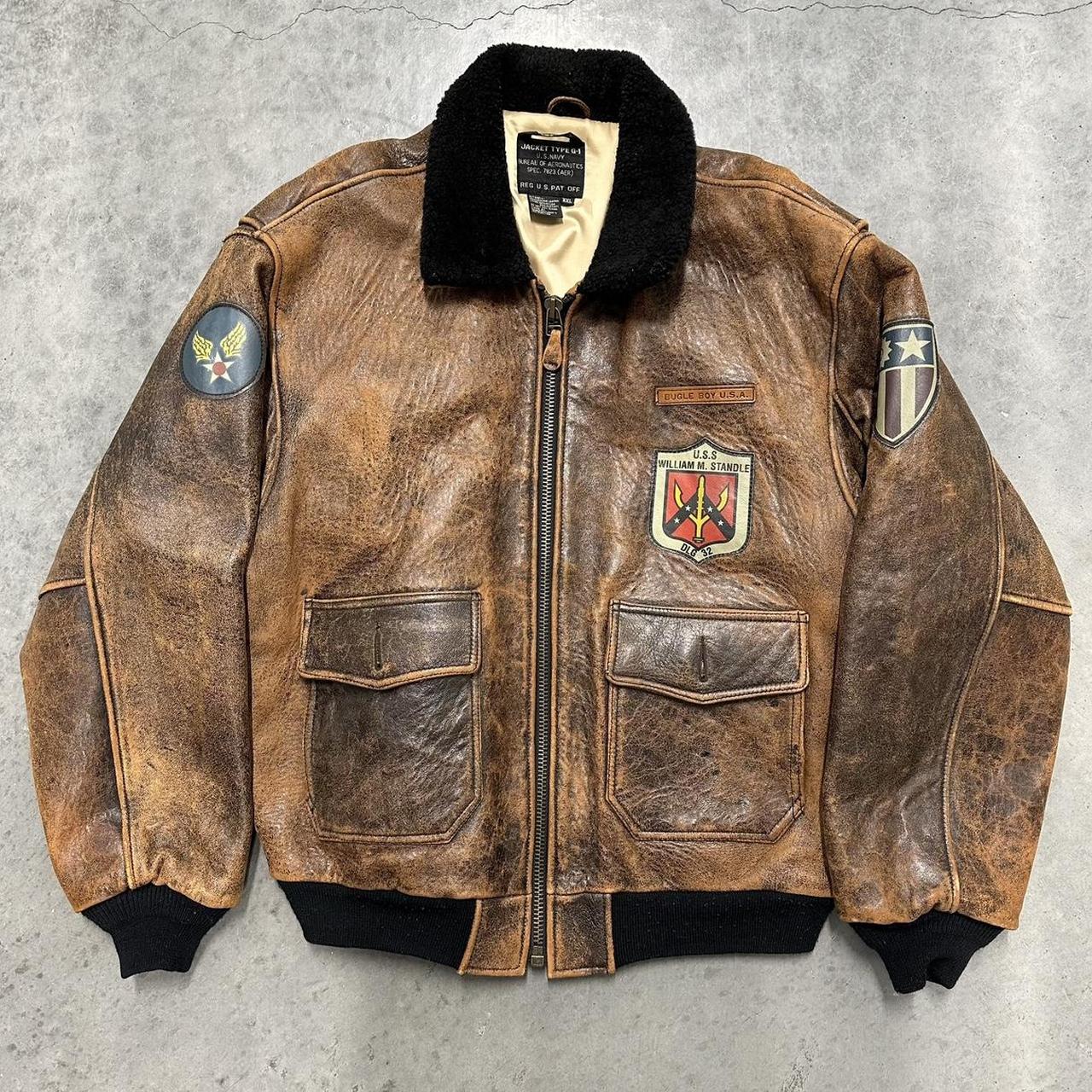 【90s vintage】フライトジャケット　A1 レザー　イタリア製　Y2K archive leather flight jacket G-1 y2k