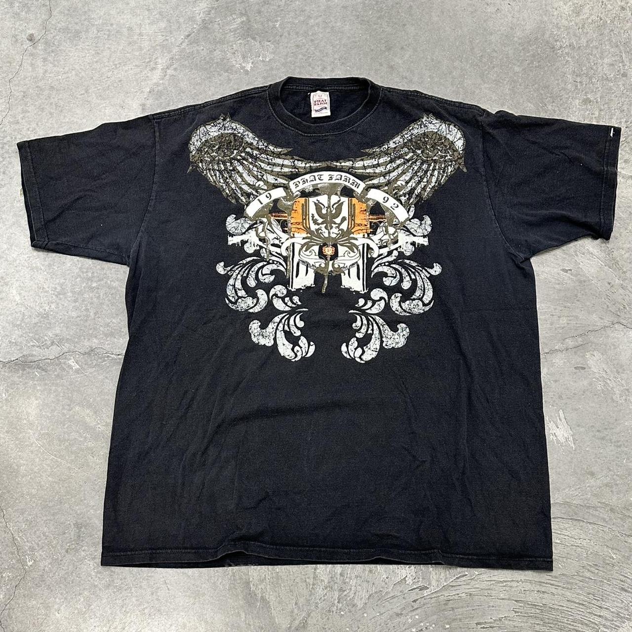 Phat Farm Men's T-shirt - Black - 3XL – Y2K phat farm goth black wings affliction …