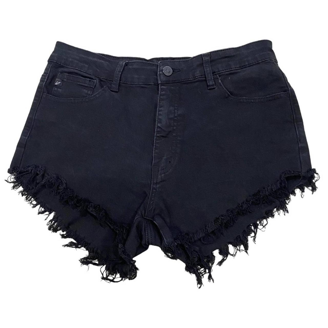 Kancan Black Cut Off Fringe Raw Hem Jean Denim... Depop