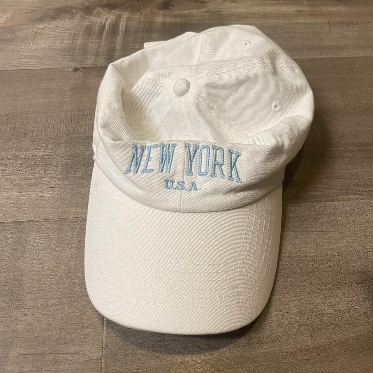 brandy melville new york USA cap in white great... - Depop