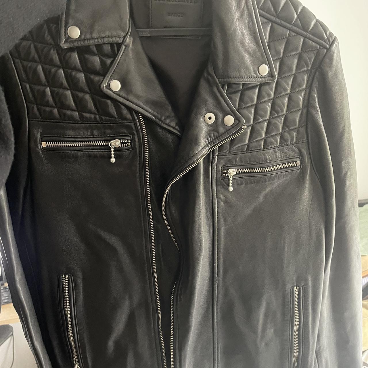 All Saints men’s leather jacket (selling on behalf... - Depop