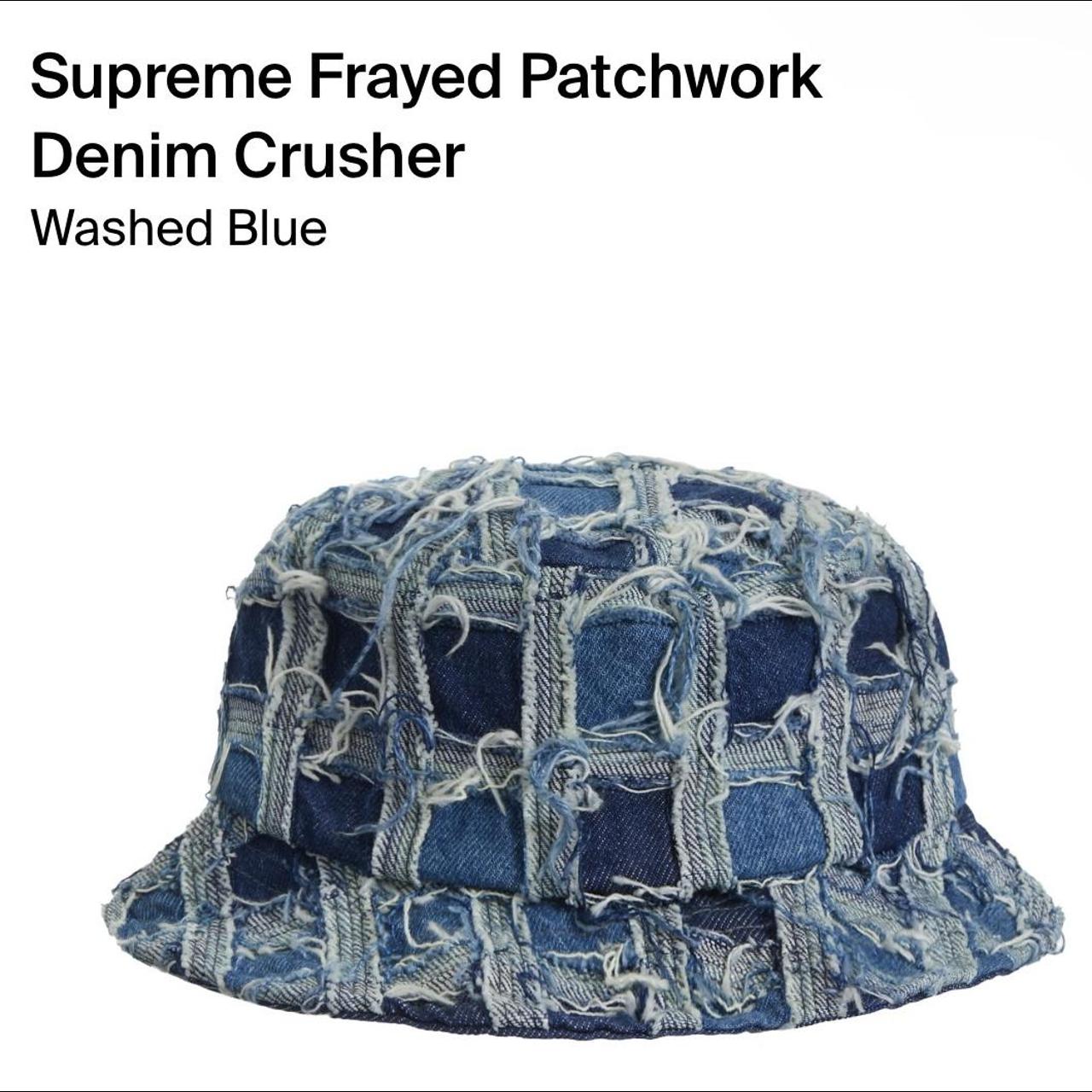 レインボー」 Supreme Frayed Patchwork Denim Crusher - 帽子