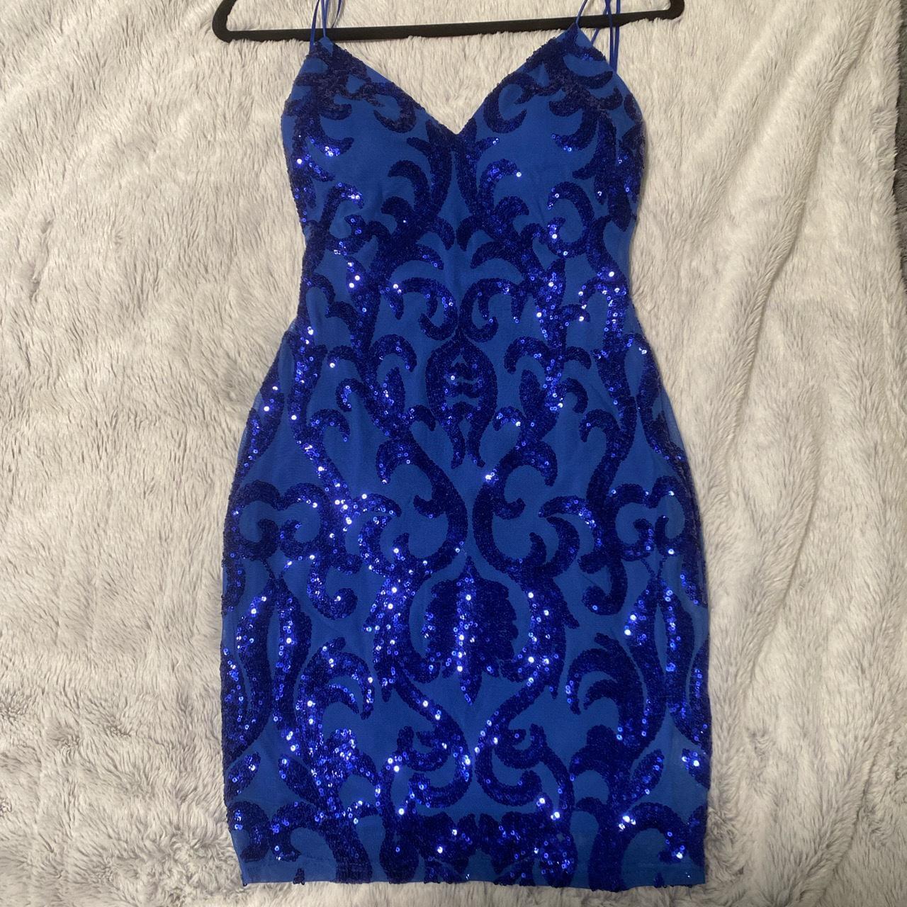 Pretty blue sparkly dress - perfect for a dance or... - Depop