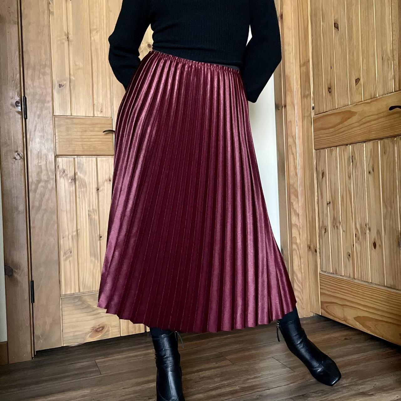 burgundy skirt mango