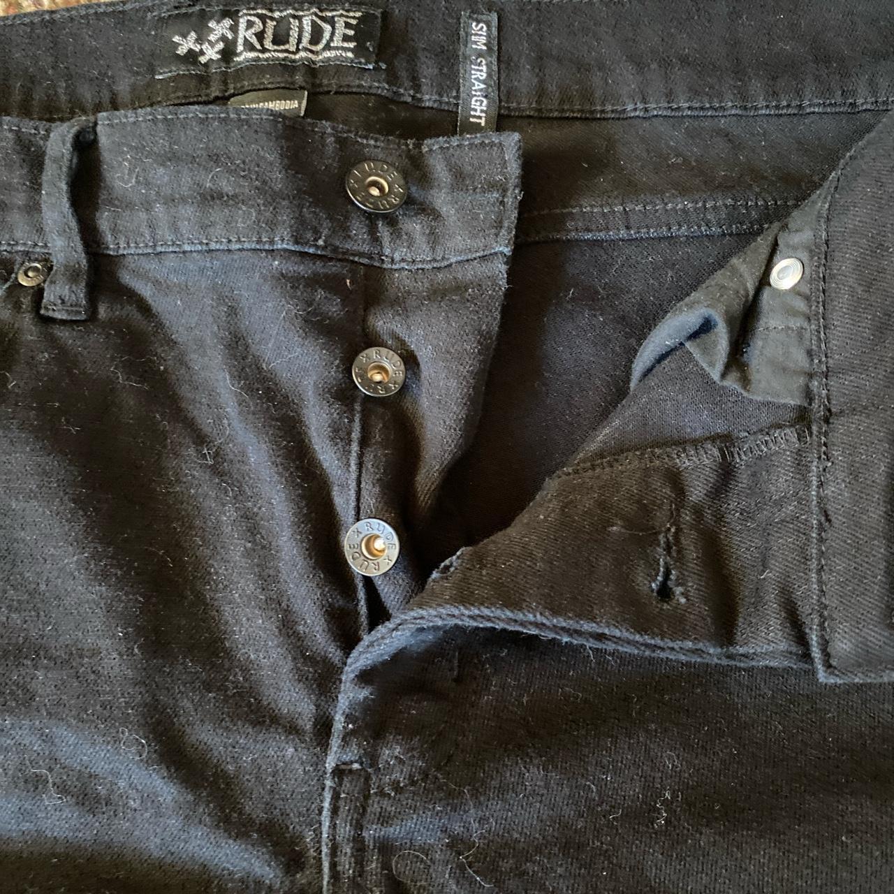 Rude XXX black jeans never worn see photos for size... - Depop