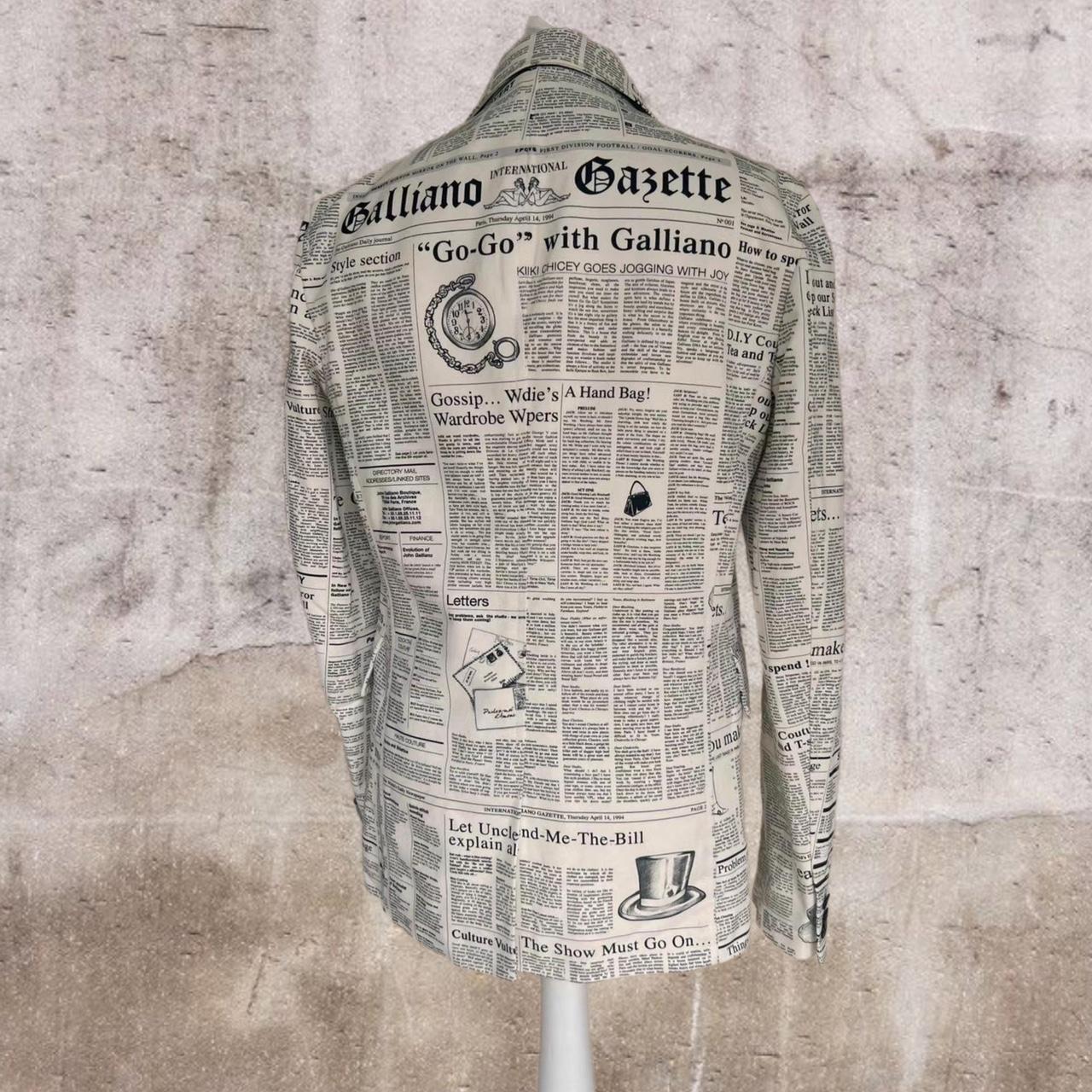 John Galliano vintage newspaper print blazer Size... Depop