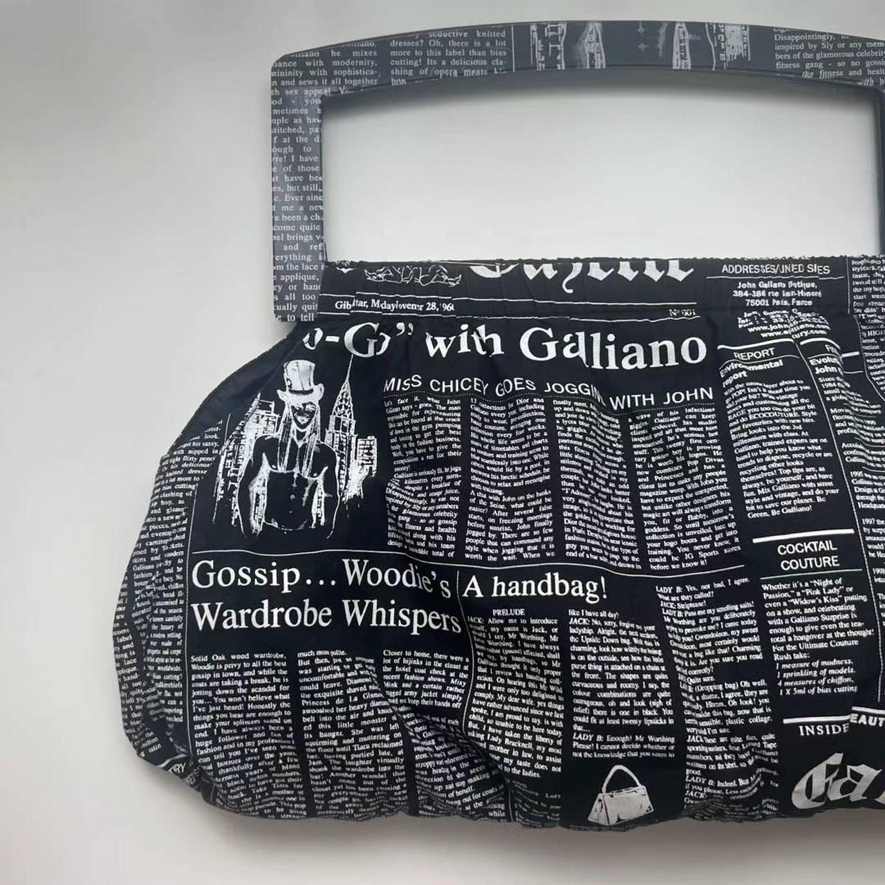 Vintage John Galliano oversized newspaper print bag | Depop