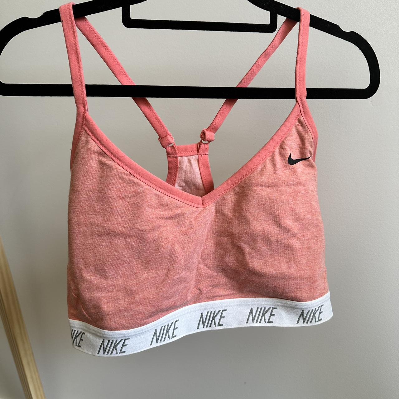 Pink Nike sports bra size L Depop