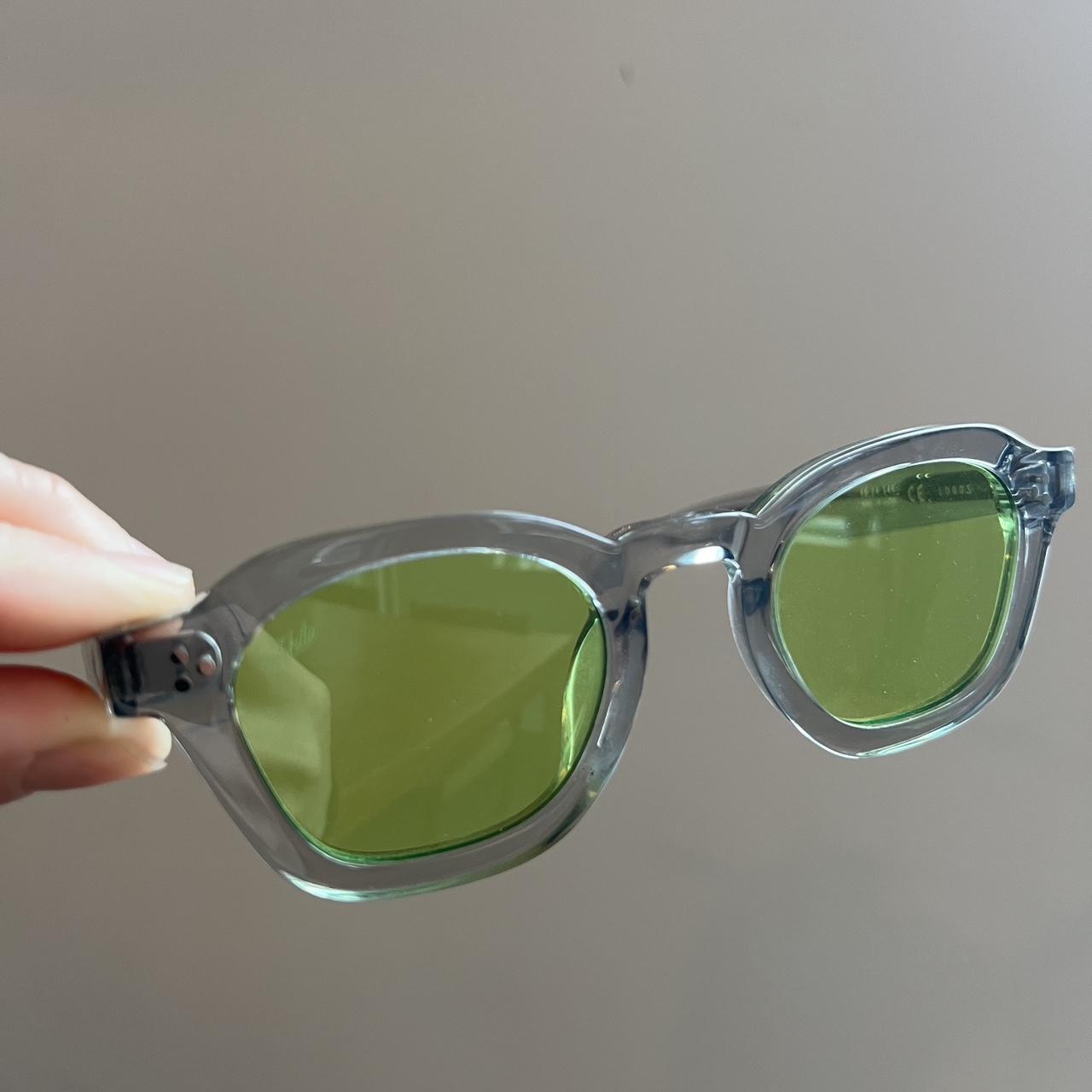 Akila Logos sunglasses. Clear / smoke gray acetate... - Depop