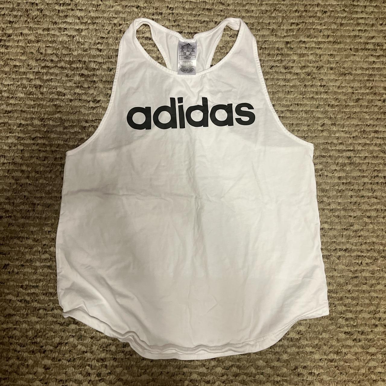 Adidas Women's White and Black Vest | Depop