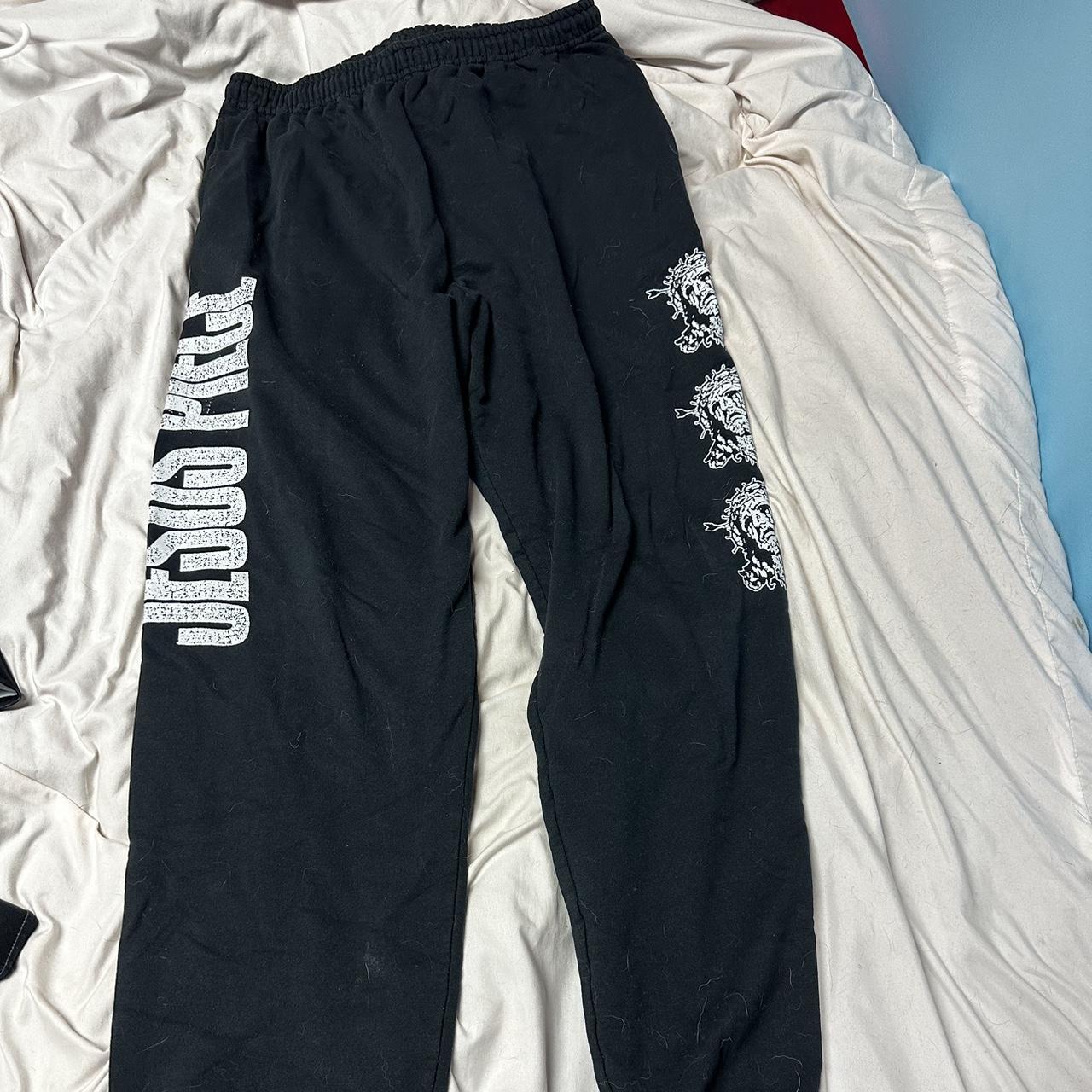 jesus piece sweatpants jesus piece printed on right... - Depop