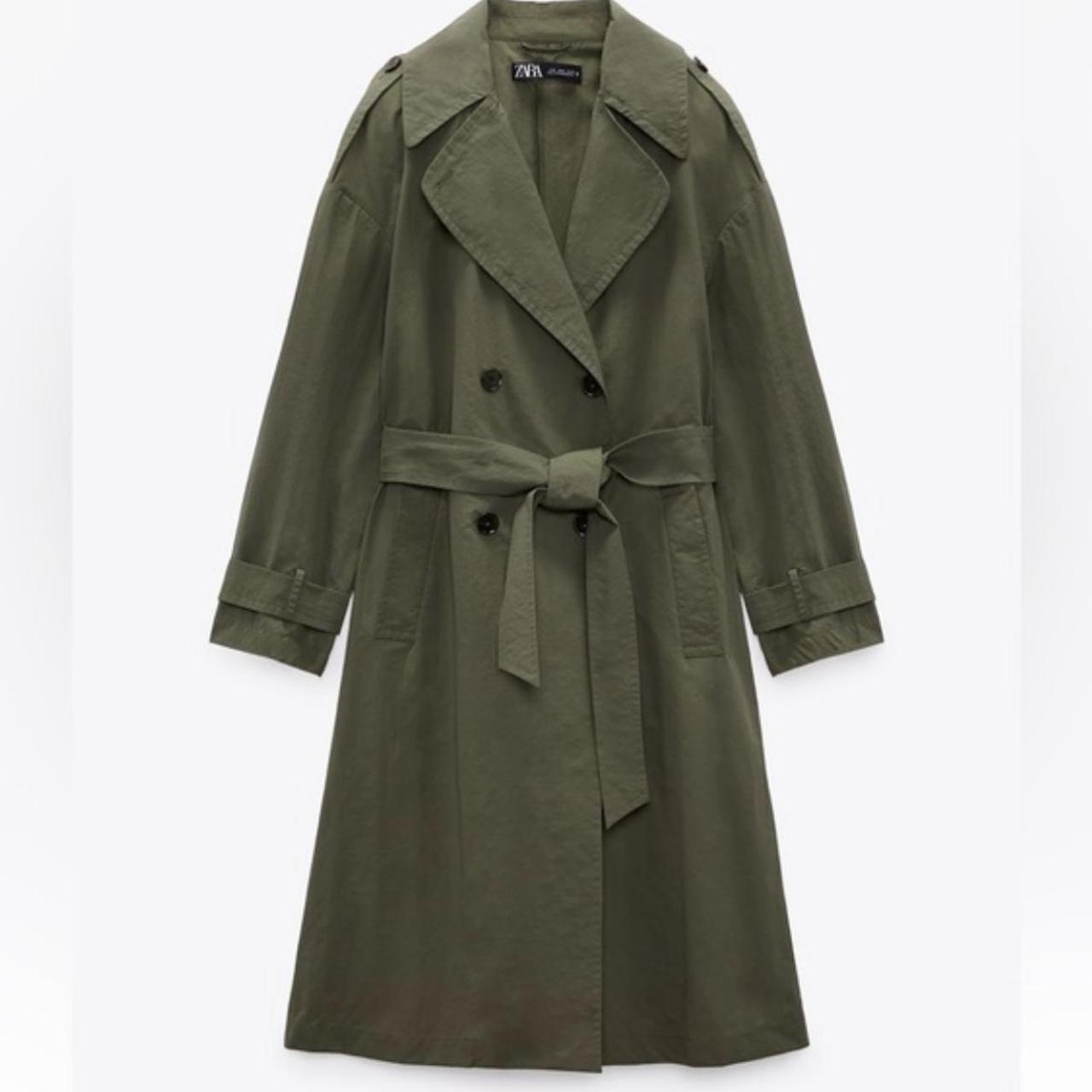 ZARA Green store belted Coat