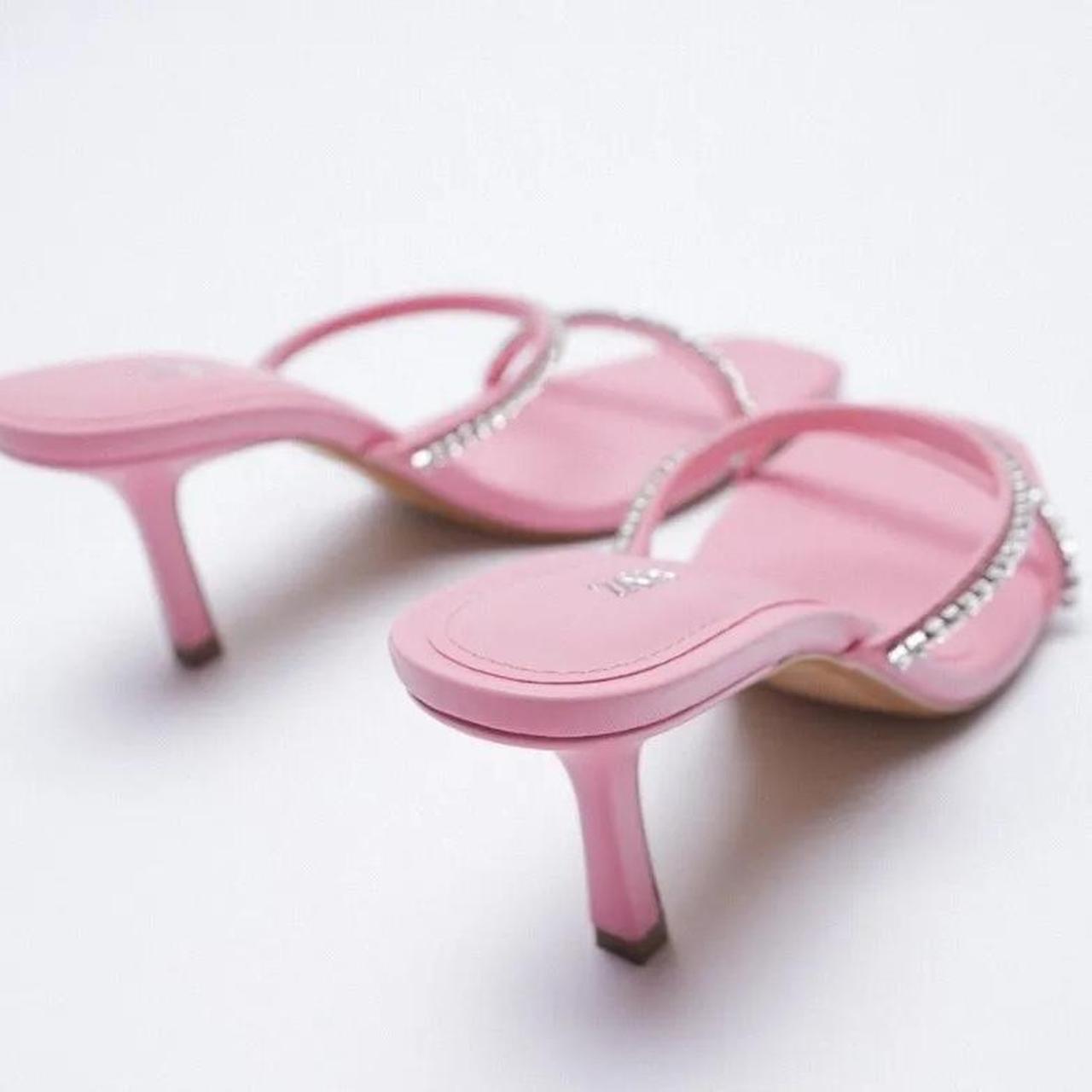 【中古】 Delilah Zara Pink RhineStone Strappy Heels. BRAND NWT . Sz 8 | Depop