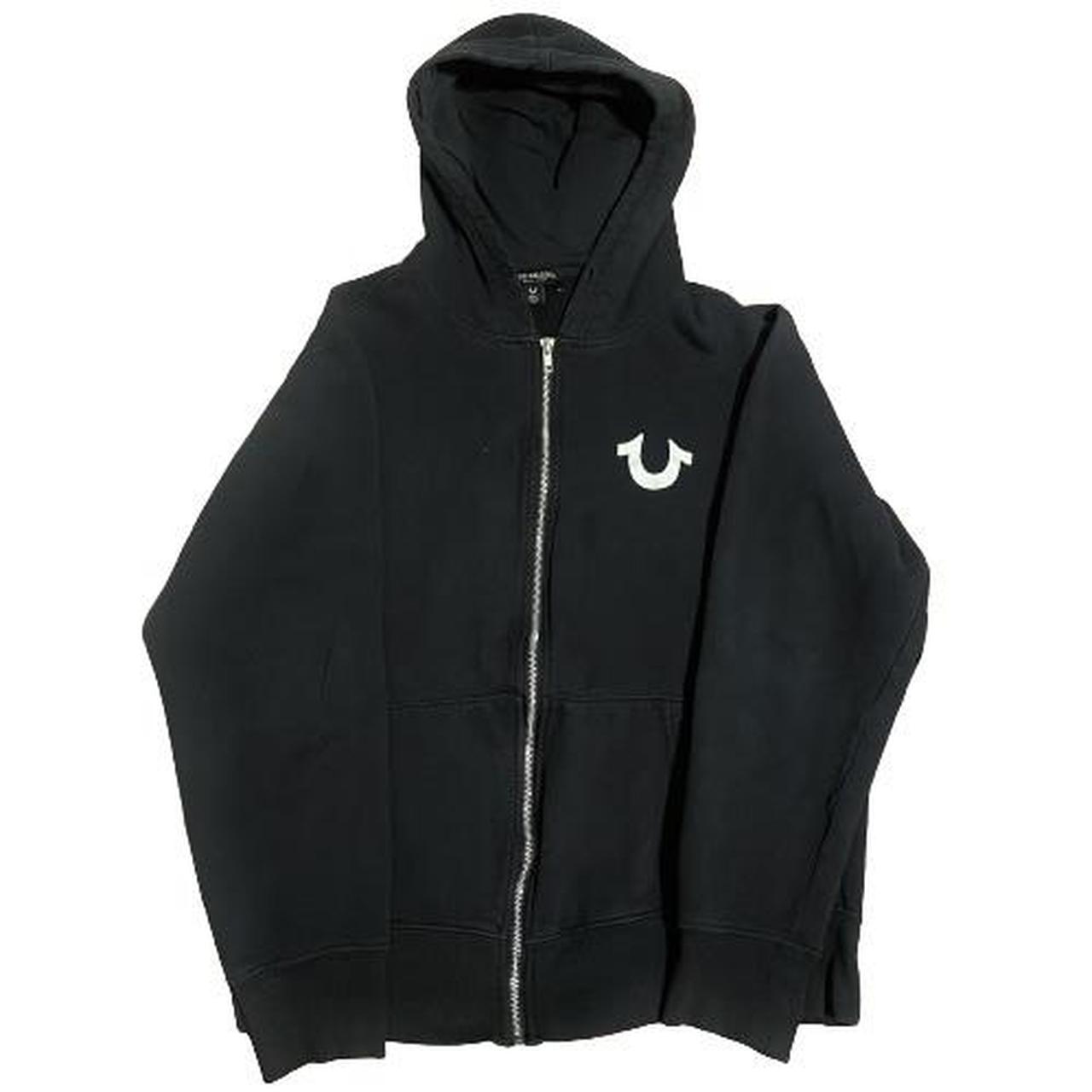 TRUE RELIGION Black Zip Up Hoodie tagged women's... Depop