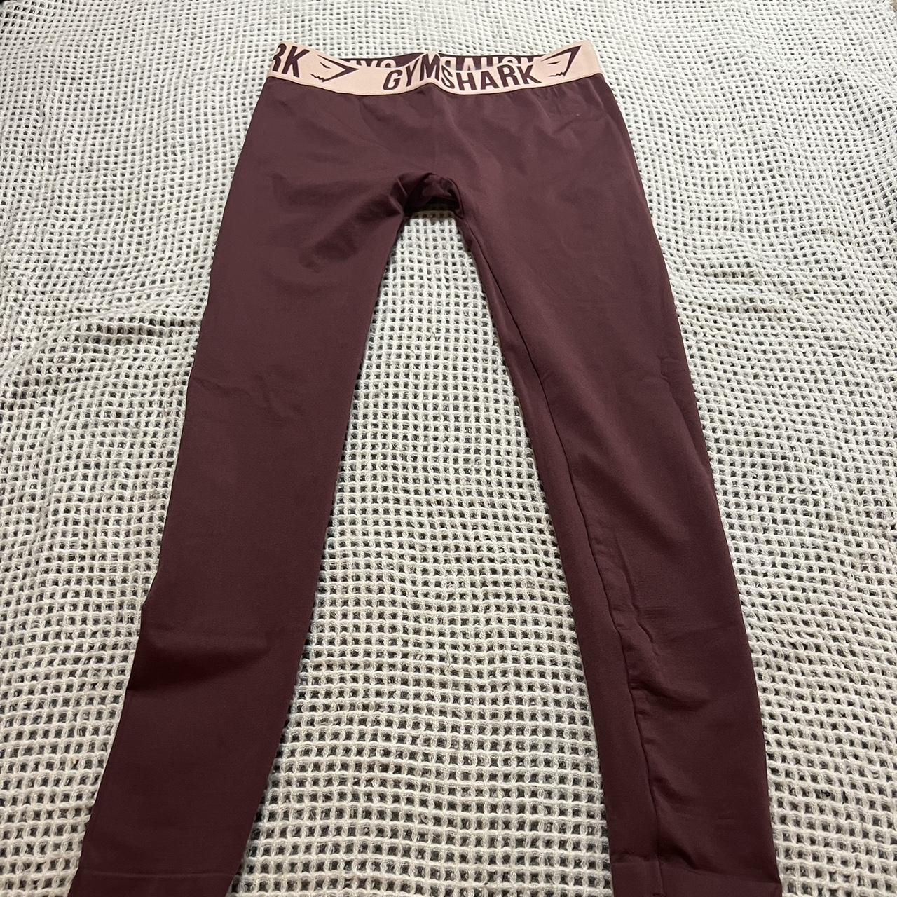 Gymshark Burgundy and Pink Leggings #gymshark - Depop