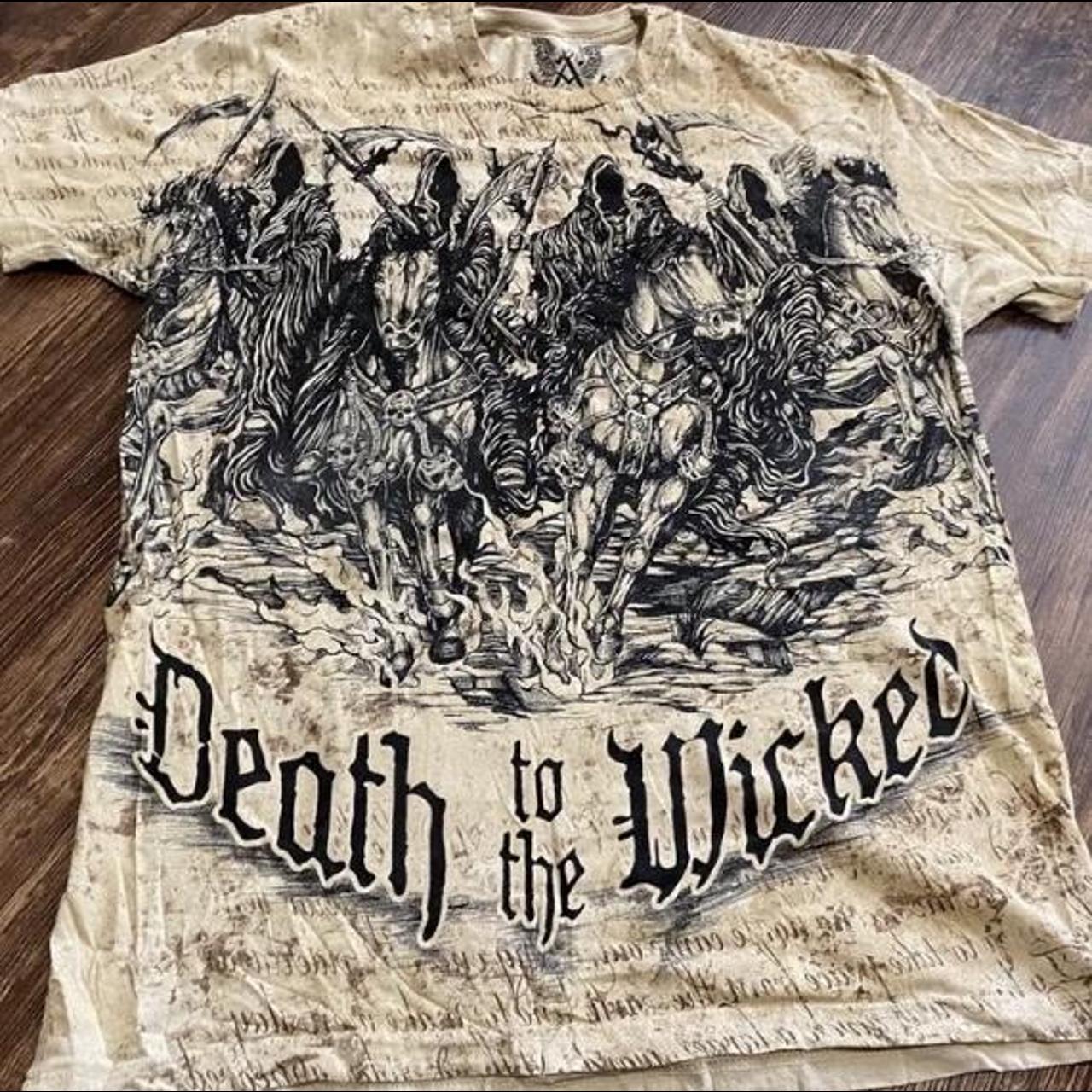 Death to the wicked T Shirt Affliction Style T... - Depop