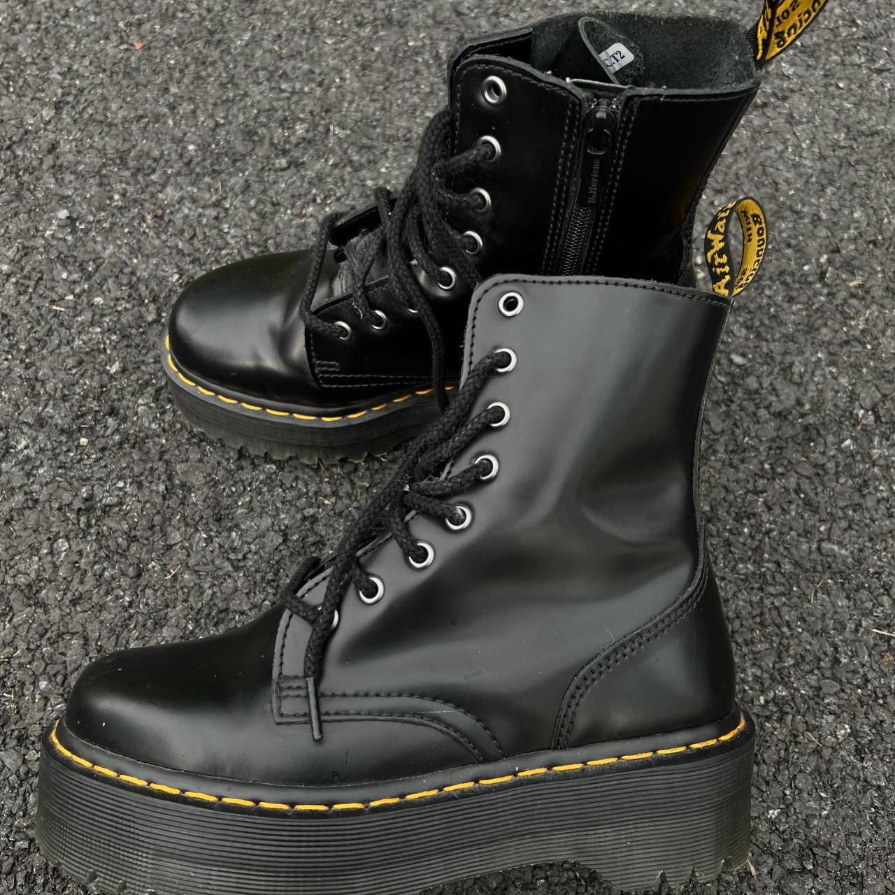Jadon Boot Smooth Leather Platforms, Black