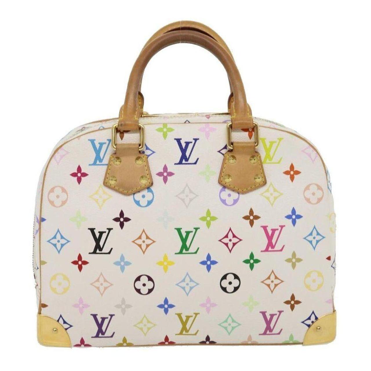 LOUIS VUITTON Monogram Multicolor Trouville Hand Bag White M92663