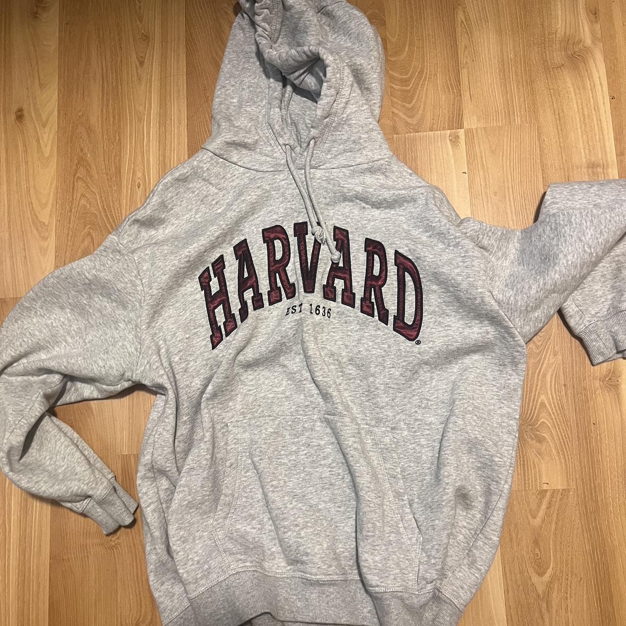 Grey oversized Harvard hoodie from H&M… super comfy.