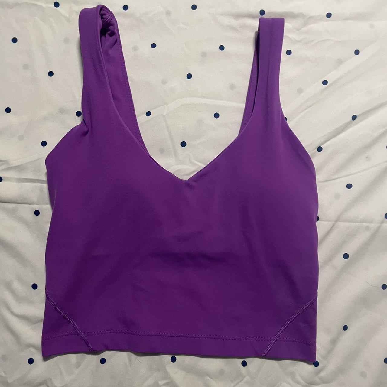 💟 purple lululemon Aligen tank top Wore once Size... - Depop