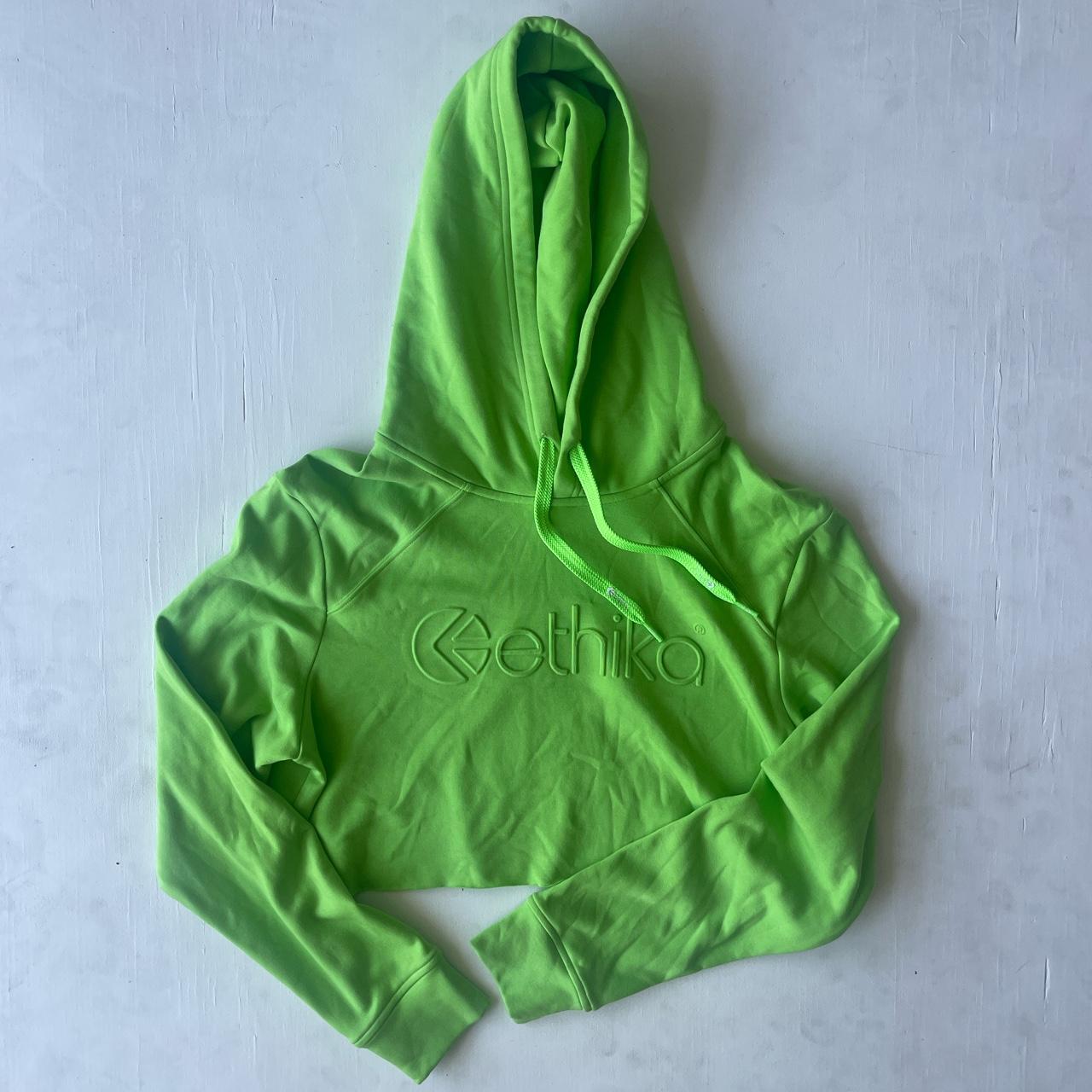 Lime green 2024 cropped hoodie