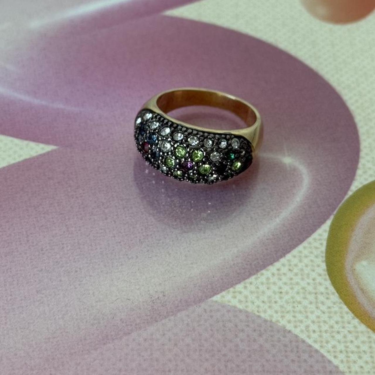 Women's Ring - Multi/Silver – Vintage unsigned fl… - image 3