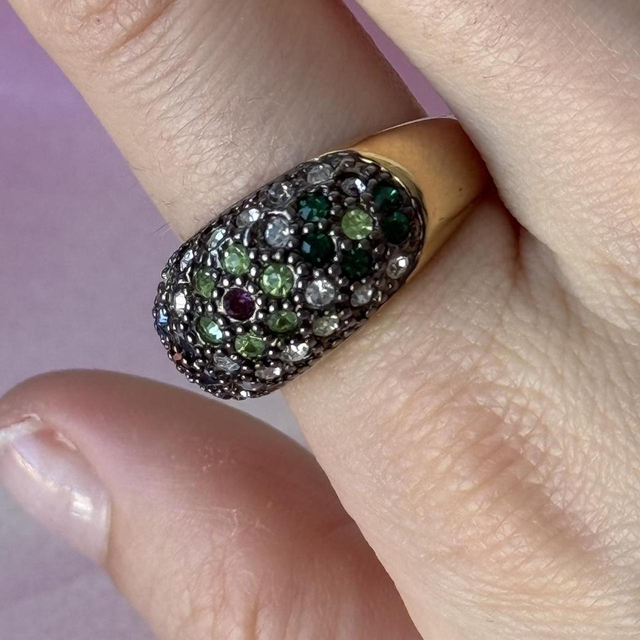 Women's Ring - Multi/Silver – Vintage unsigned fl… - image 4