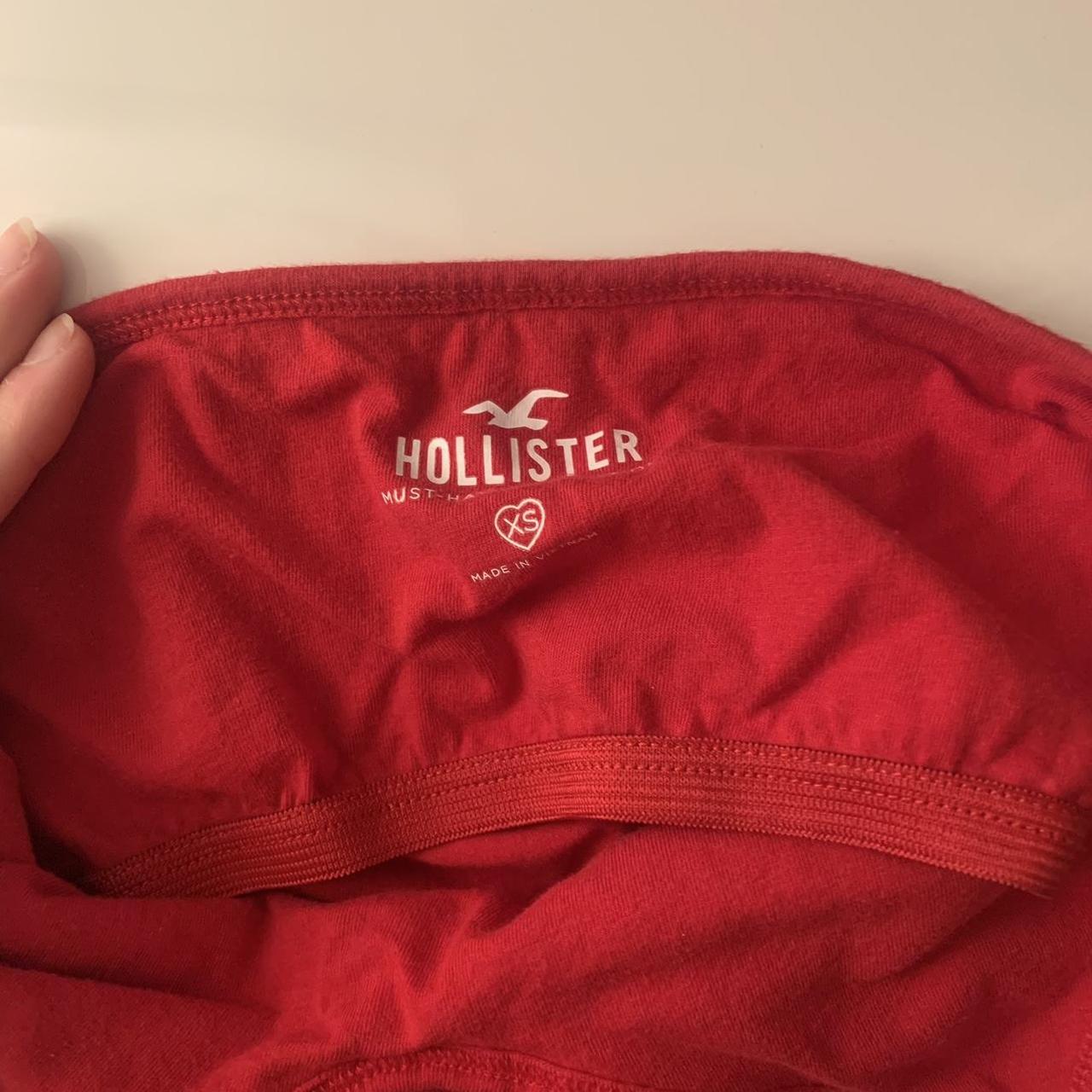 Red Hollister ruched halter top! Never worn, built... Depop