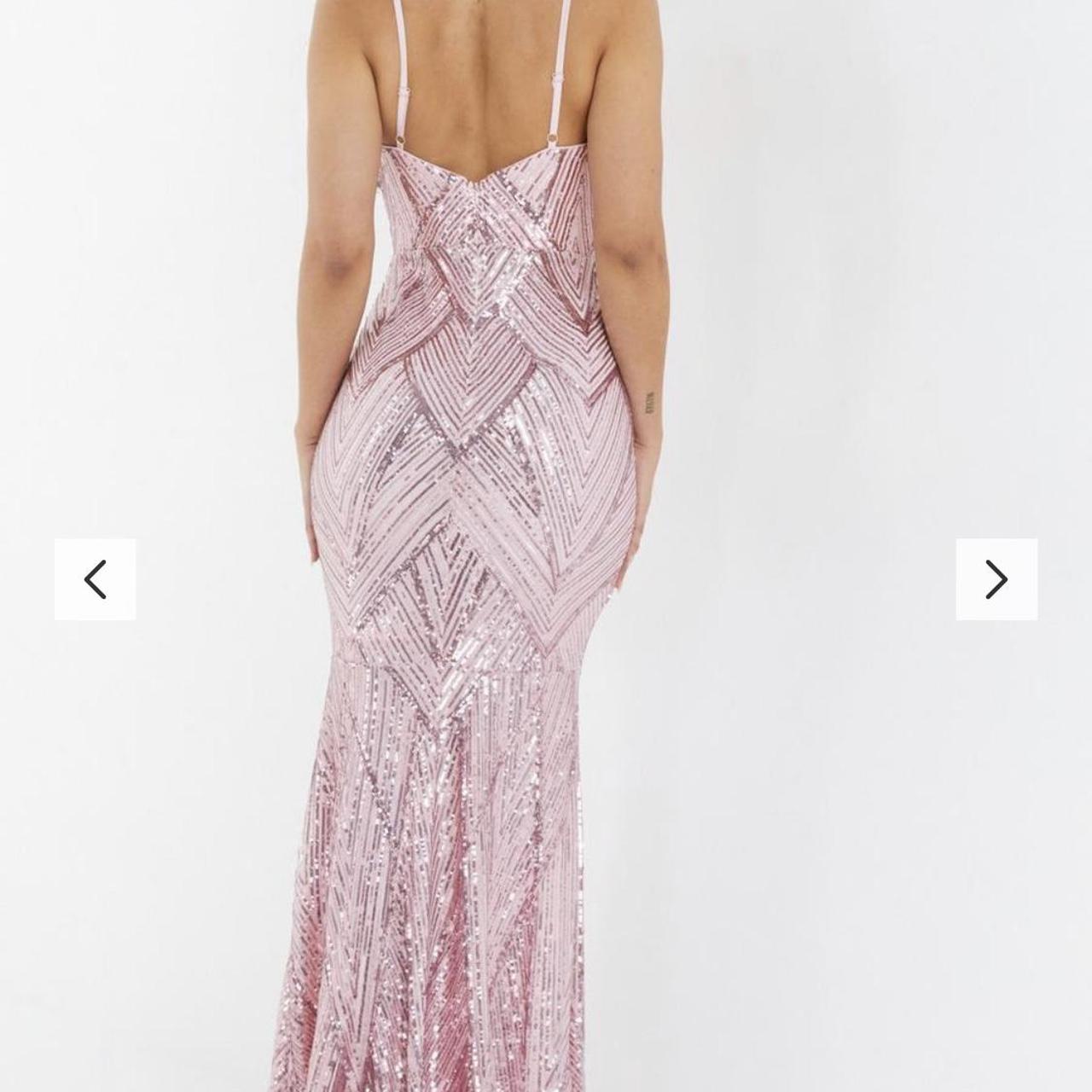 Quiz Pink Sequin Fishtail Maxi Dress Size 18 BNWT... Depop