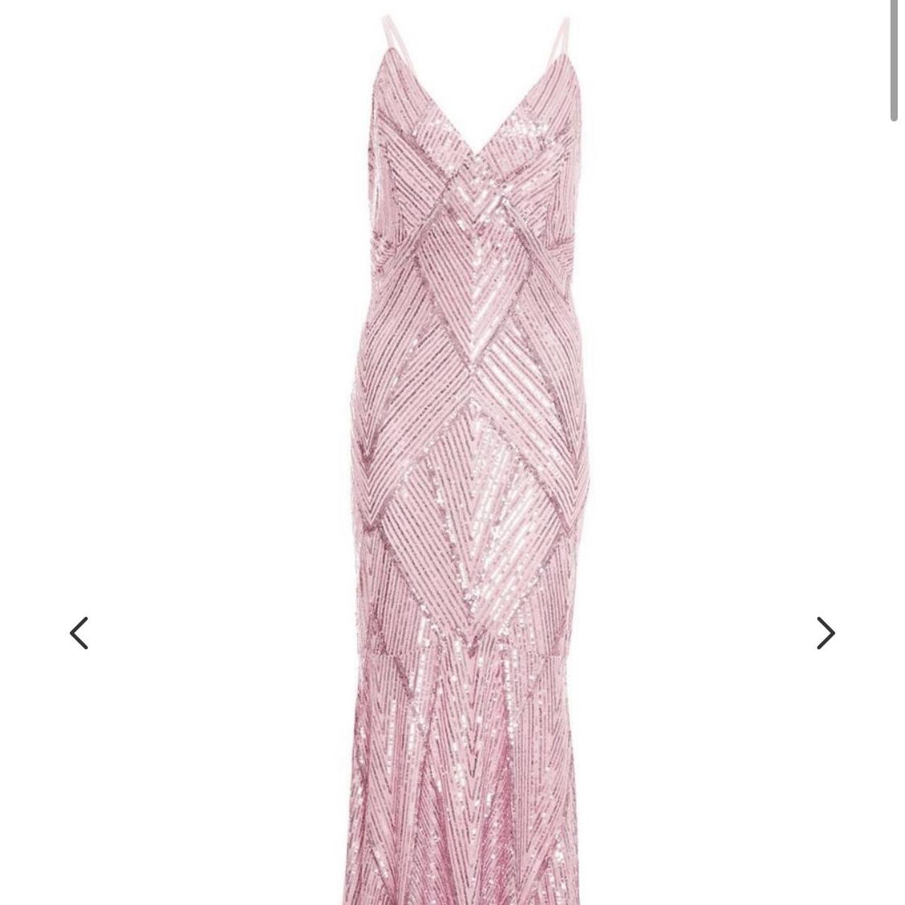 Quiz Pink Sequin Fishtail Maxi Dress Size 18 BNWT... Depop