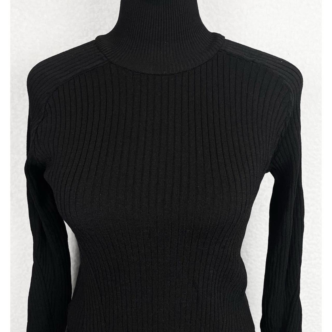 Zara Black Ribbed Knit Cropped Turtleneck Sweater,