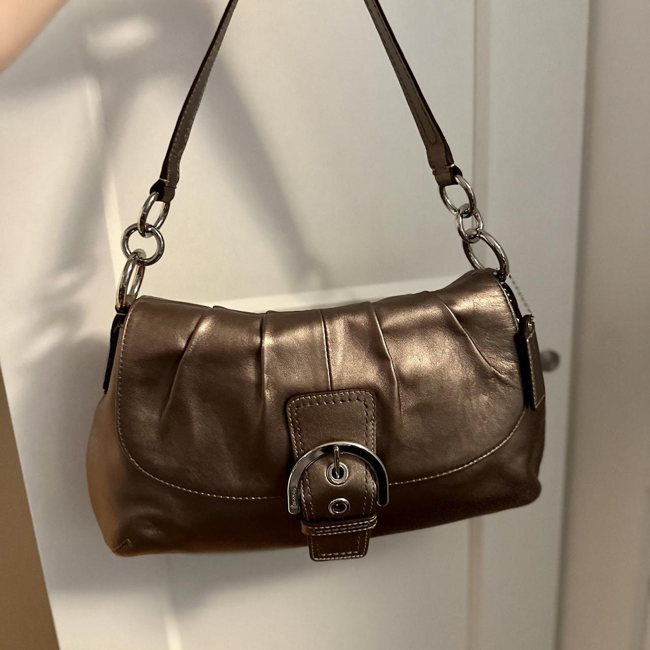 Coach Y2K Tan Leather Baguette Shoulder best Bag