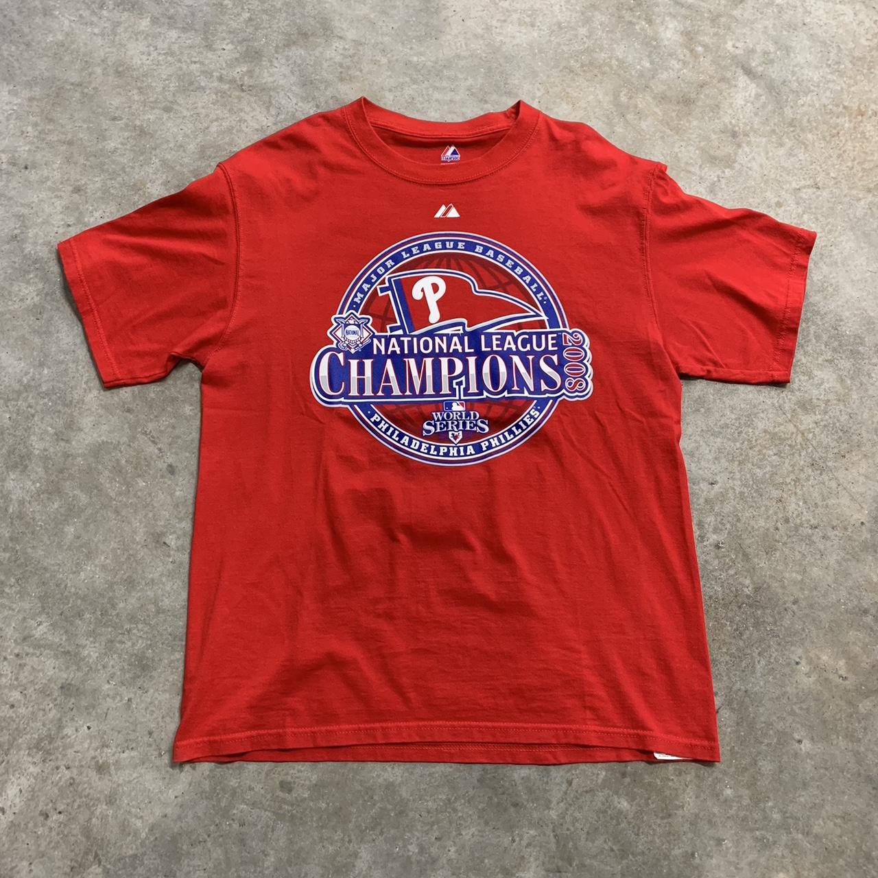 2008 PHILADELPHIA PHILLIES NATIONAL LEAGUE CHAMPIONS MAJESTIC TEE