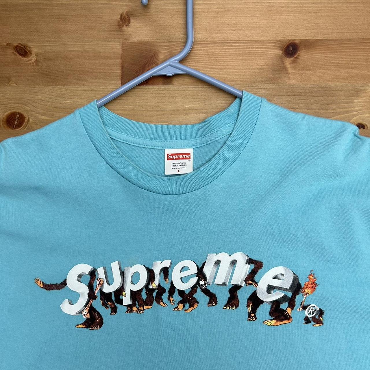 Large supreme apes short-sleeve tee in light teal.... - Depop