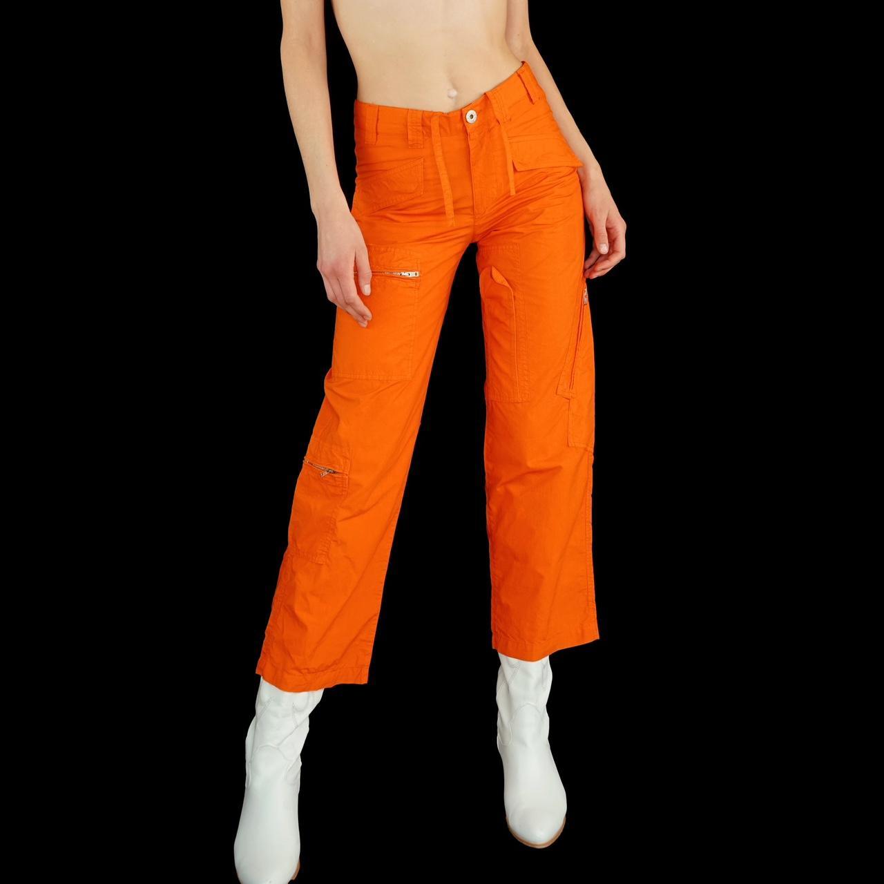 Vintage Y2K Italian orange cargo pants., Made in
