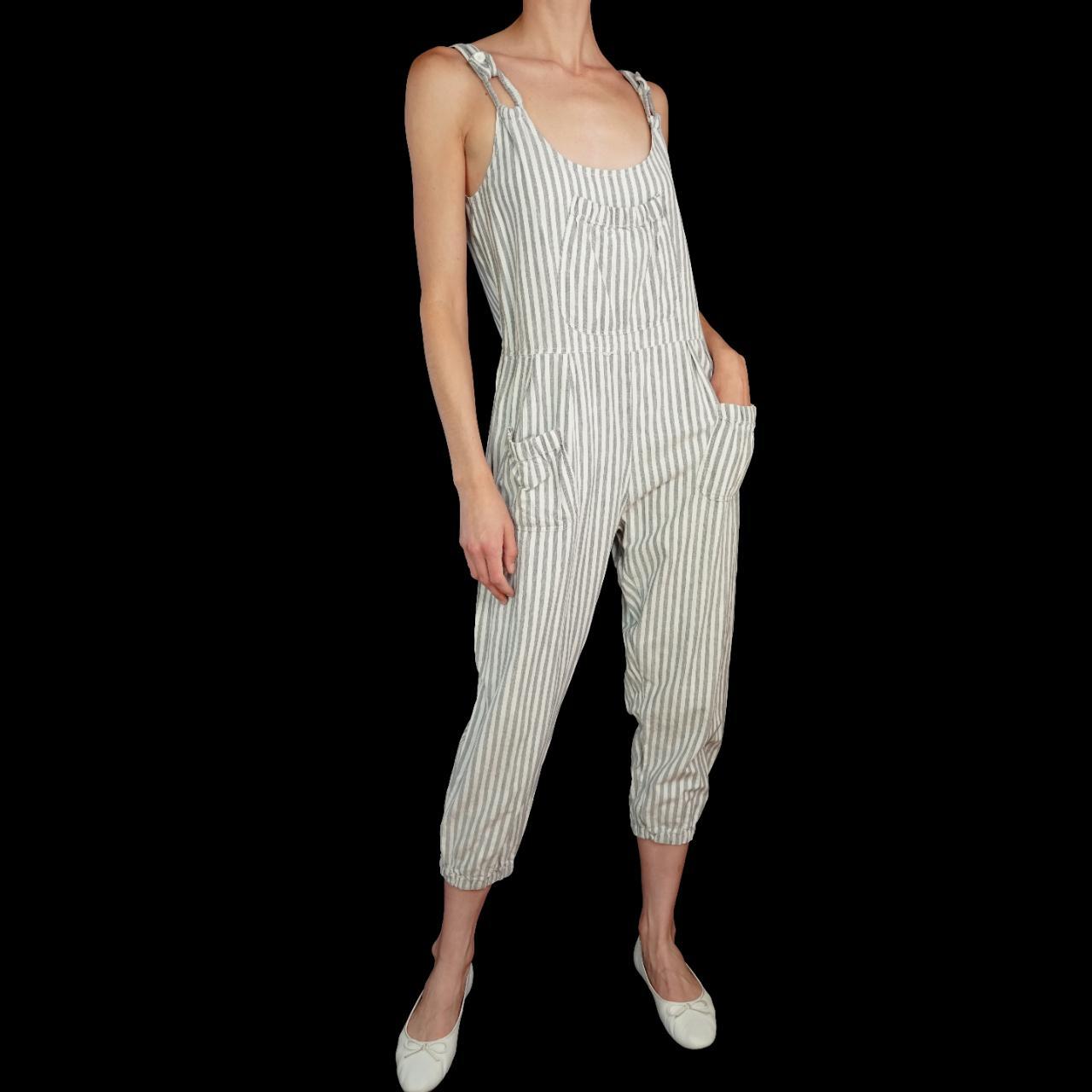 Grey striped jumpsuit fashion