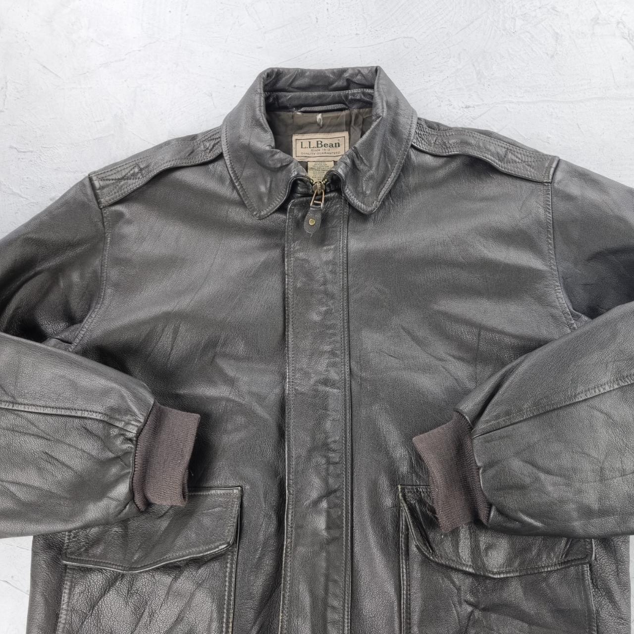 L.L.BEAN Vintage XL Leather jacket LL Bean 90s/00s... - Depop