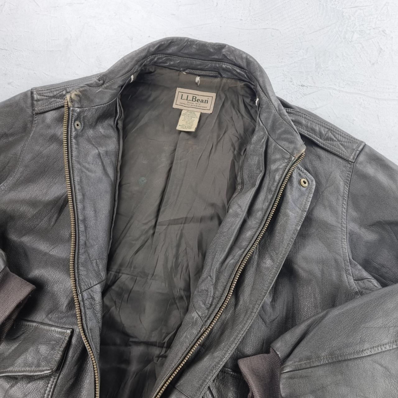 L.L.BEAN Vintage XL Leather jacket LL Bean 90s/00s... - Depop