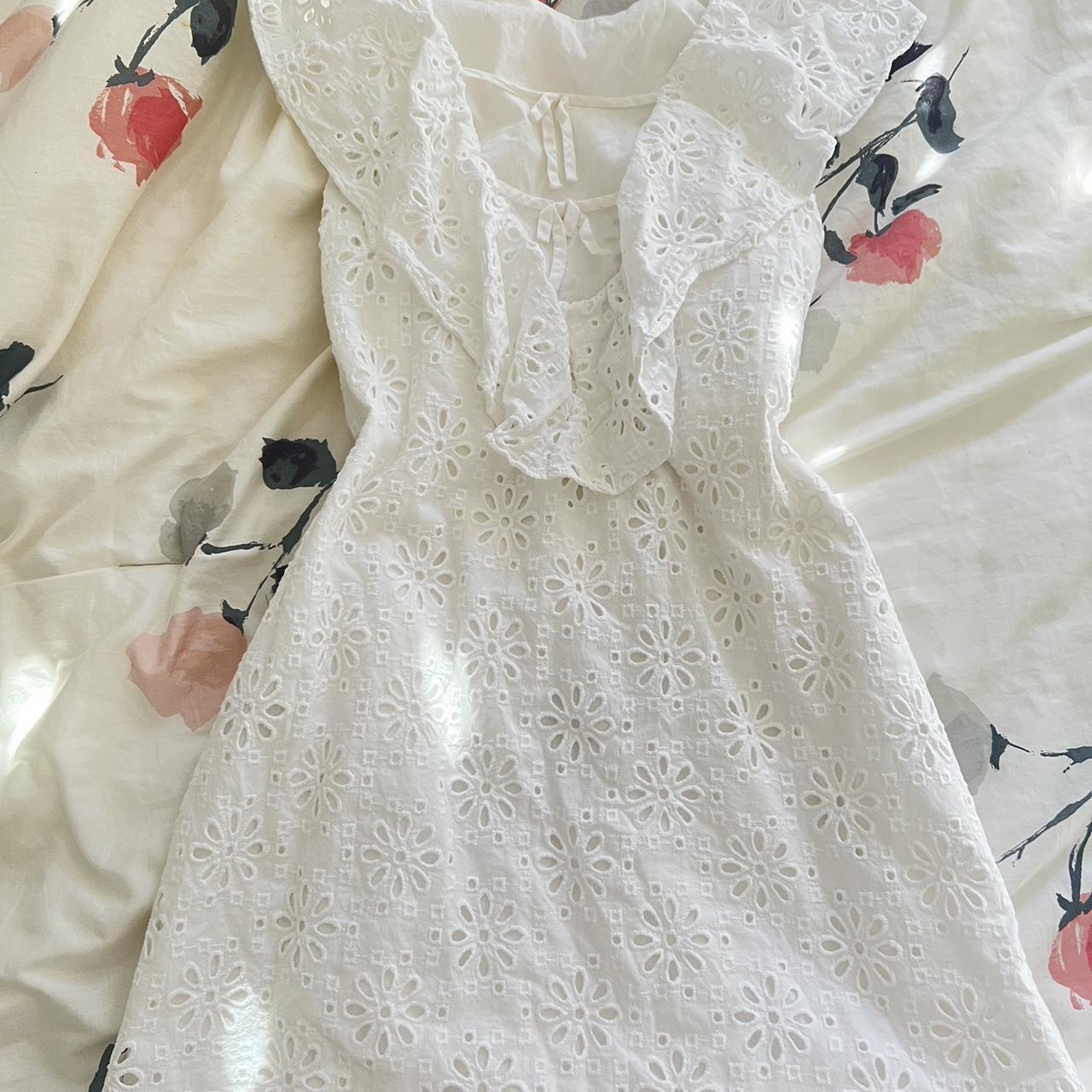 Zara white cheap eyelet dress