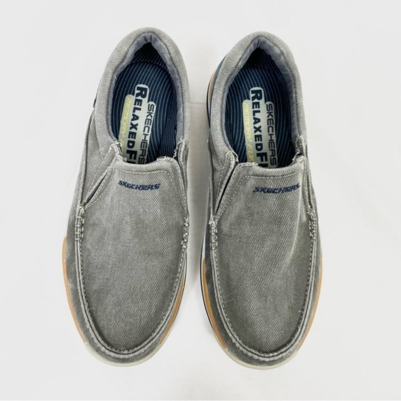 Skechers Relaxed Fit Memory Foam Grey Denim Casual... - Depop