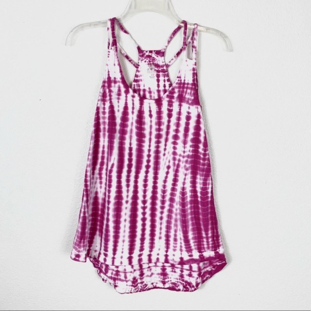 Women's Pink and White Vest Depop