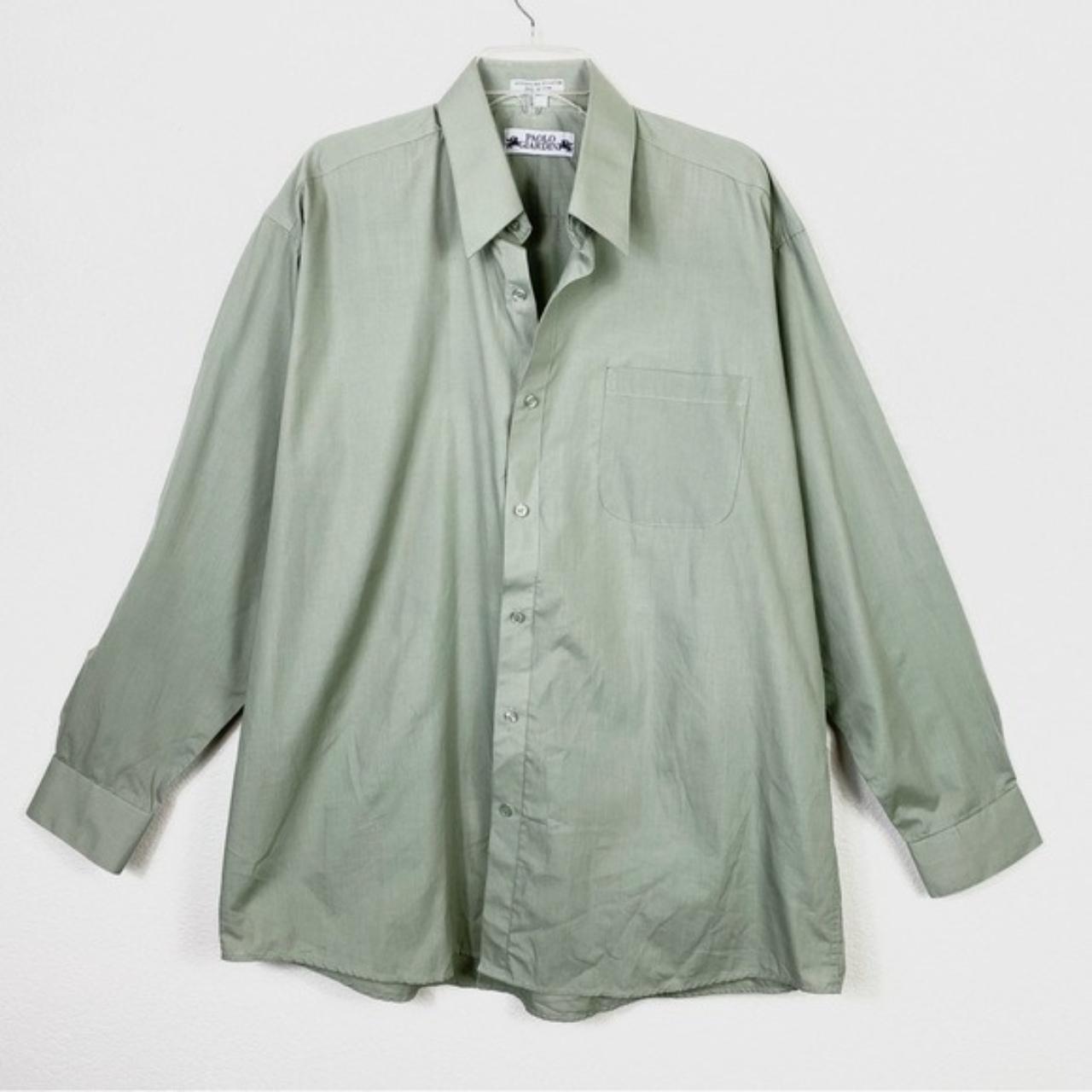 Paolo Giardini Light Green Long Sleeve Button Up... - Depop