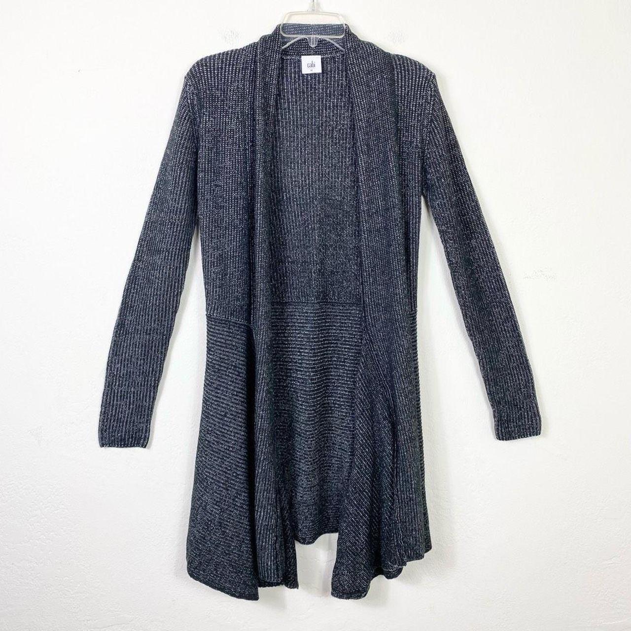 Cabi Black Marled Knitted Long Cloak Duster Cardigan. Depop