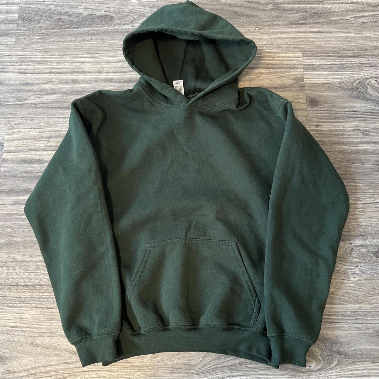 Gildan Men's Green Hoodie | Depop