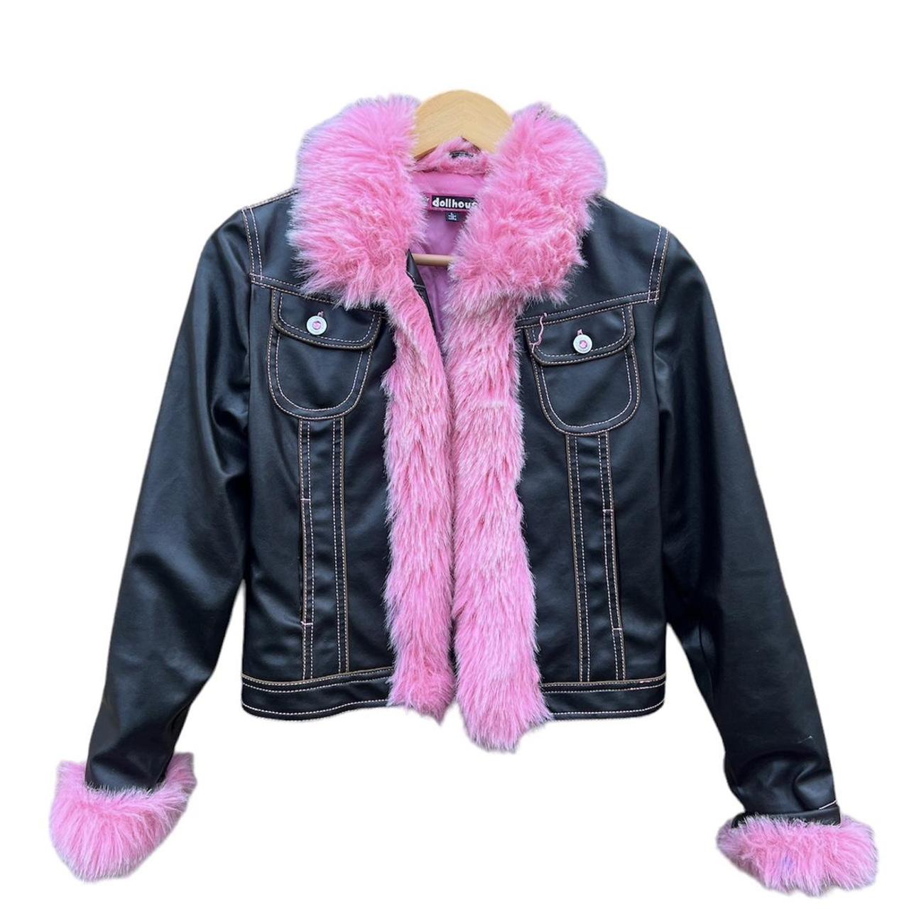 Dollhouse Women's Brown and Pink Jacket Depop