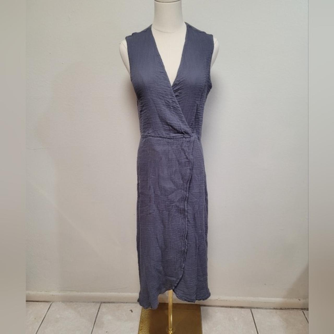 Mirth Faux Wrap Cotton Gauze Midi Dress Size... - Depop