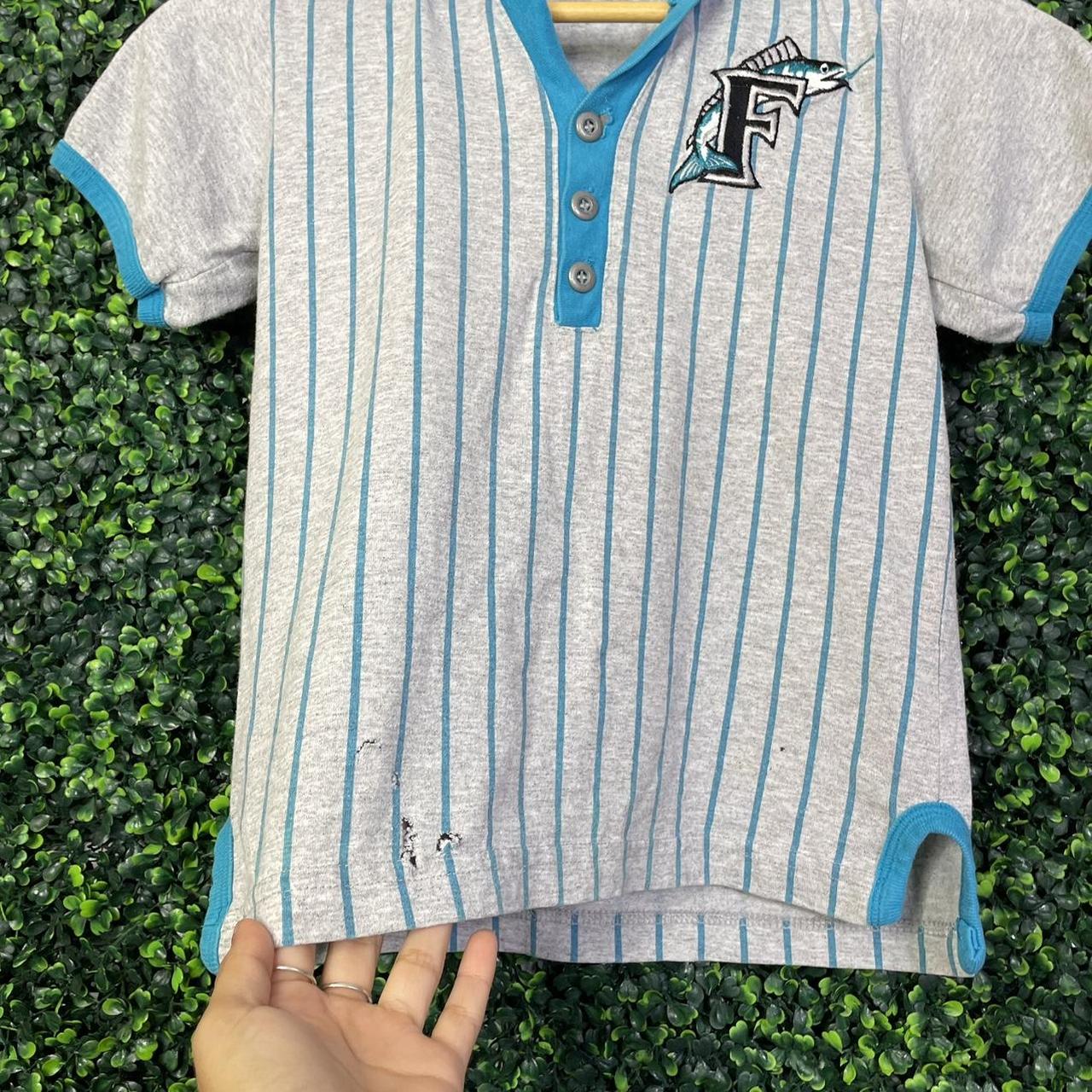 Miami Marlins Polo Shirt Good condition lightly - Depop