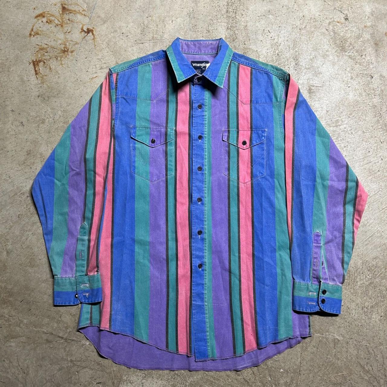 Vintage 90’s Wrangler Western Brushpopper Shirt... - Depop