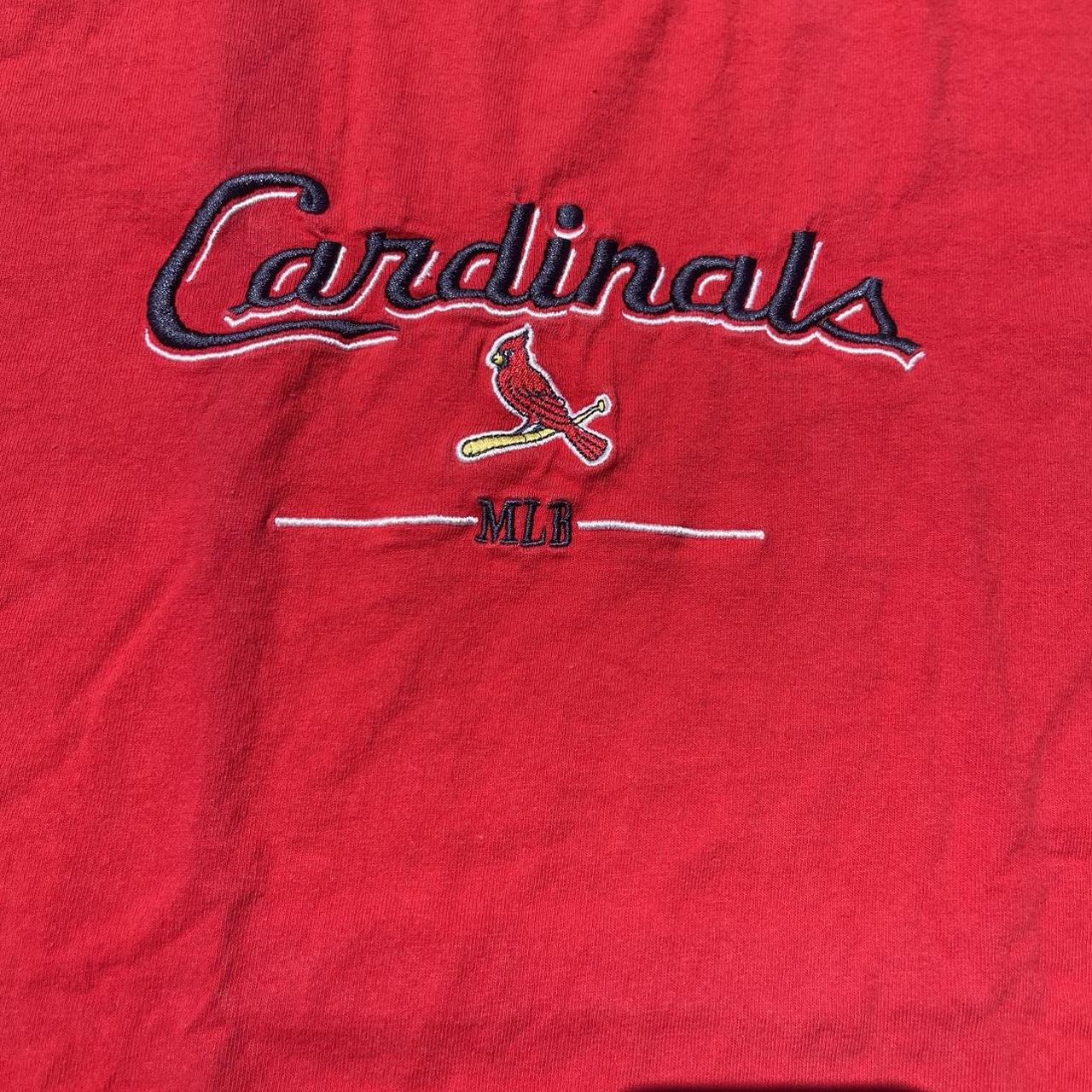 Cardinals 90s vintage lees sports tshirt embroidery... - Depop