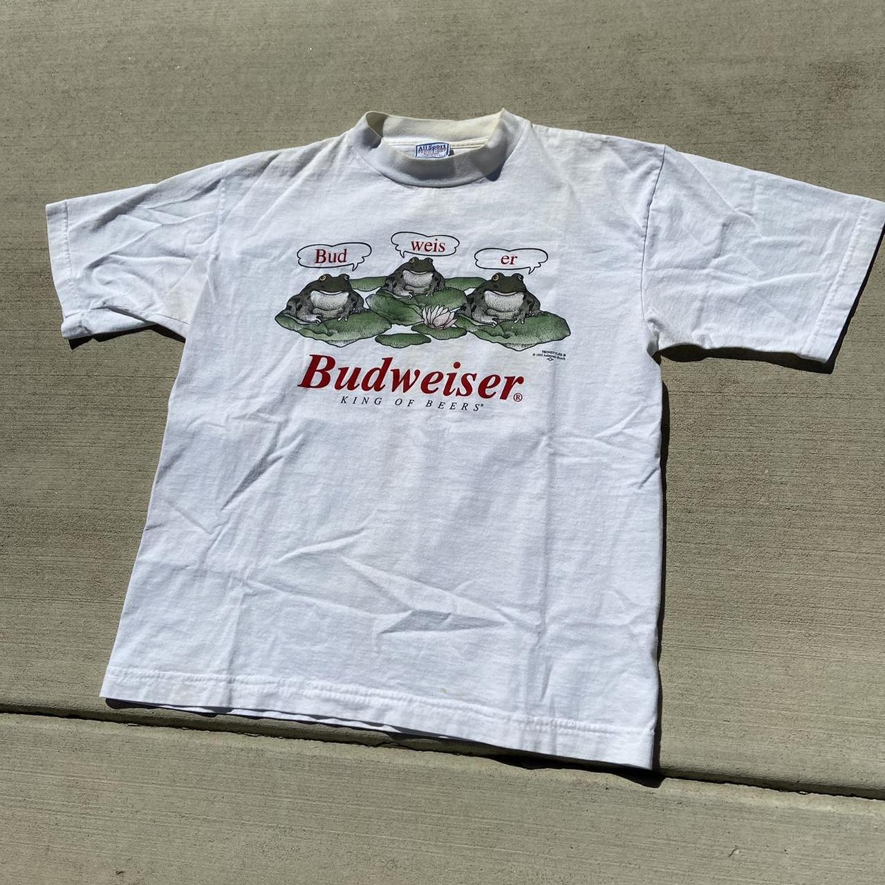 Vintage Budweiser tee Budweiser frog tee Dated... - Depop